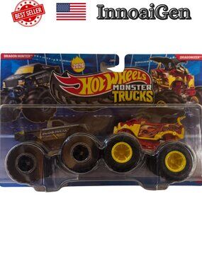 Hot Wheels Monster Trucks Demolition Doubles Dragon Hunter vs Dragonizer 2-Pack
